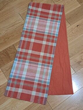 Orange Plaid Table Runner 13" x 71"
